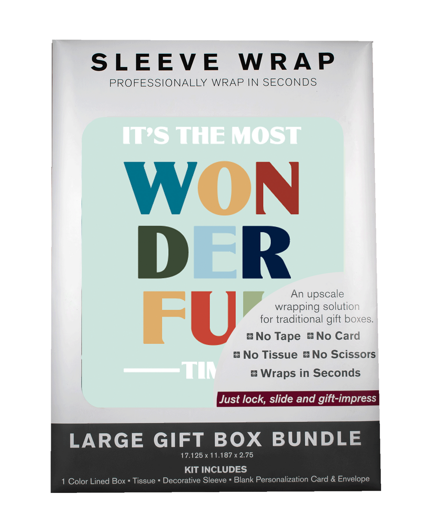 MARQD Sleeve packaging with colorful text on a white background